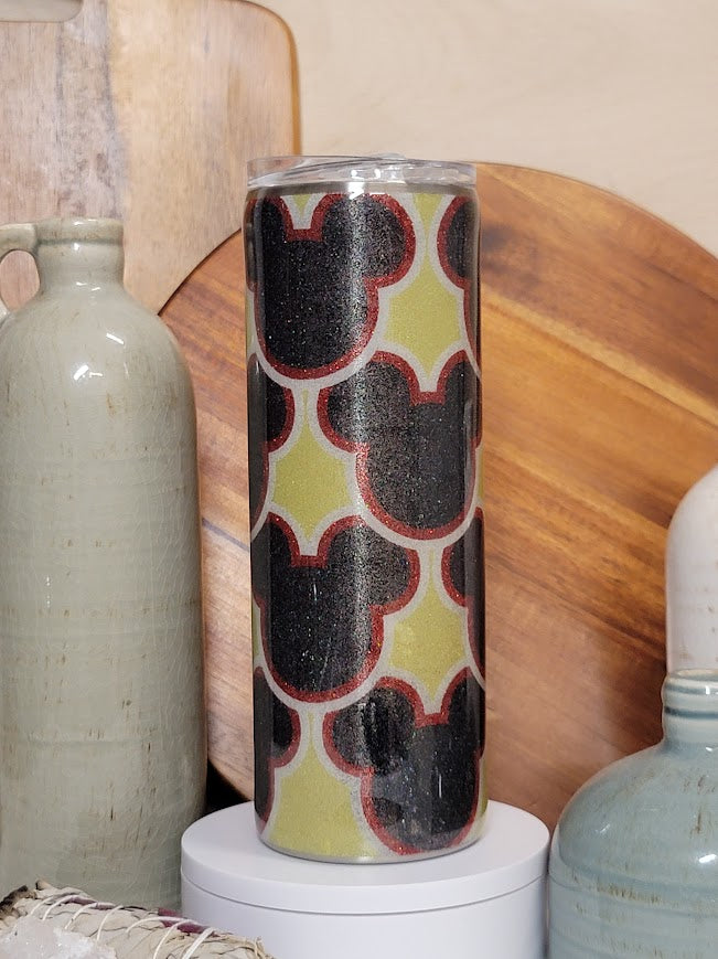 20 oz Skinny/Straight Mouse Template Glitter Tumbler