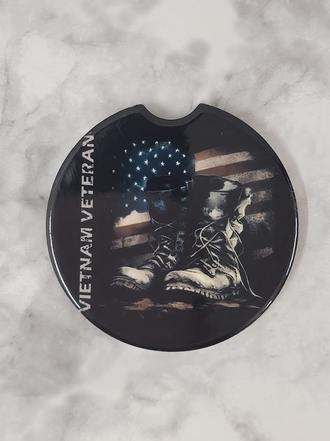 Vietnam Veteran Boots Car Coaster