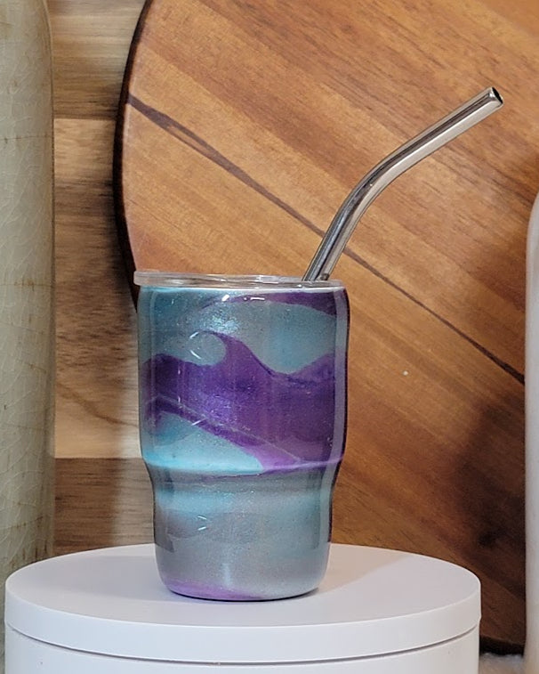3 Oz Purple & Silver Mini Shot Tumbler