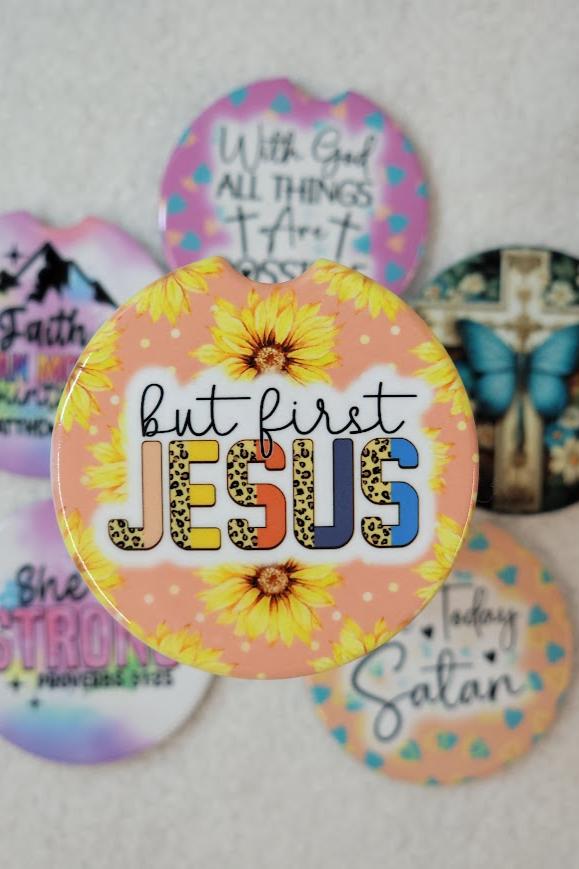 But First Jesus Car Coaster
