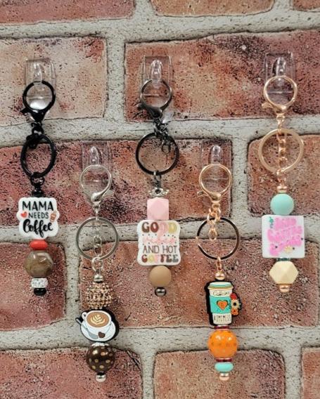 Coffee Beaded Keychains