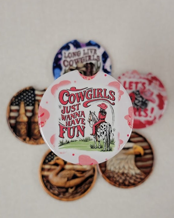 Cowgirls Just Wanna Have Fun Car Coaster