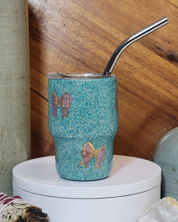 3 oz Purple Ribbons Mini Shot Tumbler