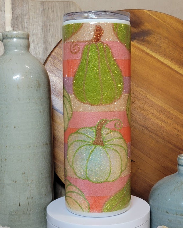 20 oz Skinny/Straight Pumpkins & Gourds Template Glitter Tumbler