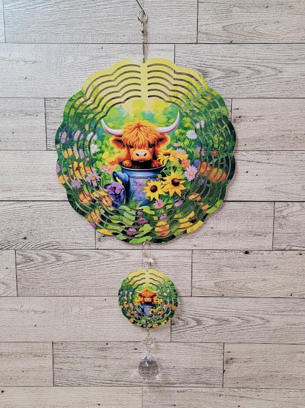 Horned Cow Wind Spinner