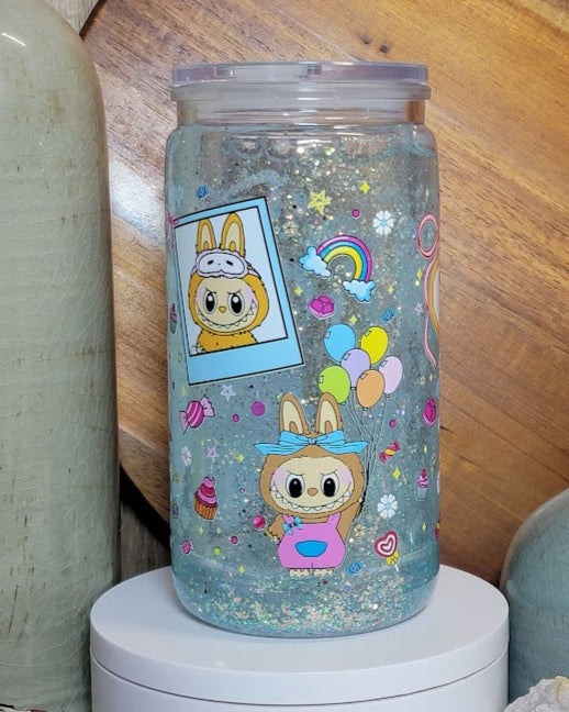16 Oz Little Monsters Motionless Glitter Snow Globe Acrylic Libby Cup