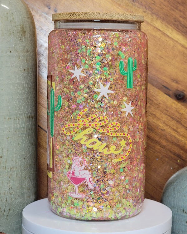 16 Oz Western Mama Slow Flow Glitter Snow Globe Libby Cup