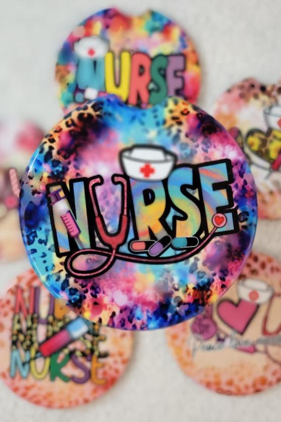 Nurse Hat Shot Stethoscope Car Coaster