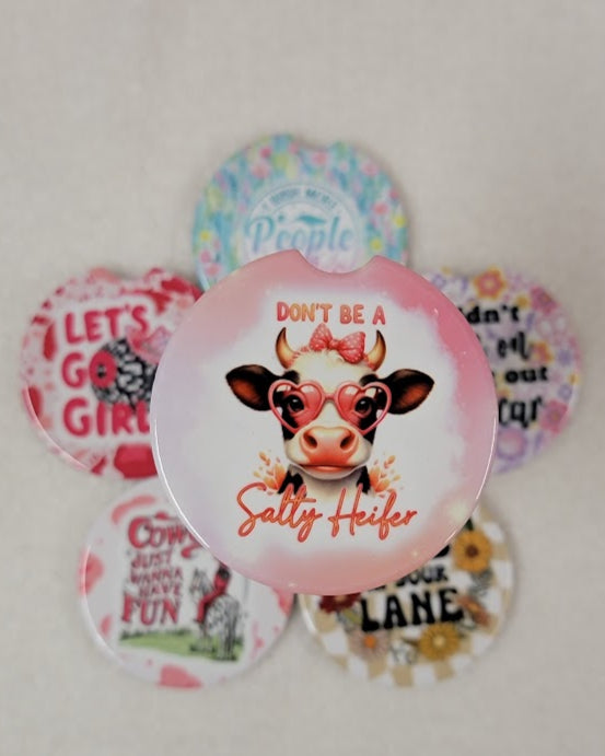 Don't Be A Salty Heifer Car Coaster