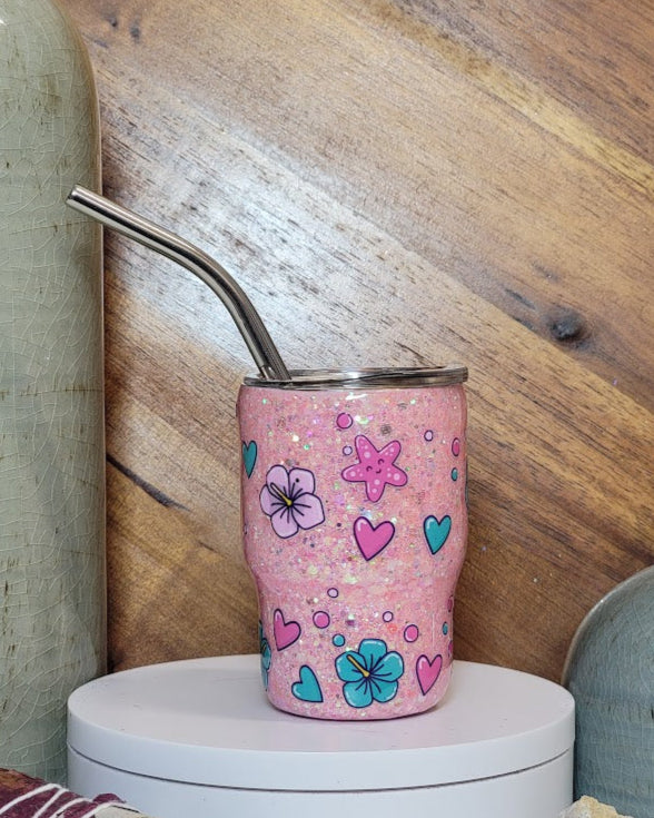 3 Oz Hearts & Seashells Mini Shot Tumbler