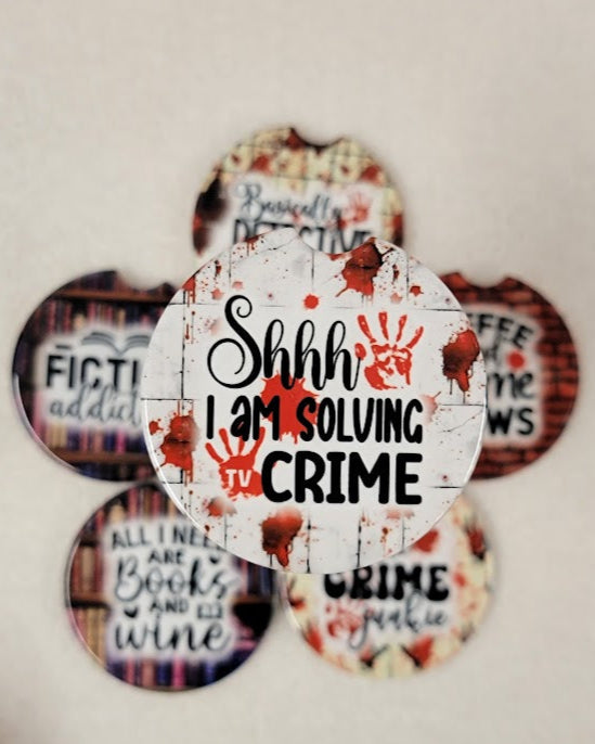 Shhh I Am Solving Crime Car Coaster