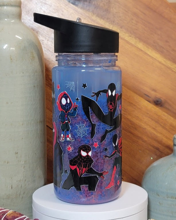12 Oz Spidey Liquid Slush Look Kids Acrylic Snow Globe Water Bottle