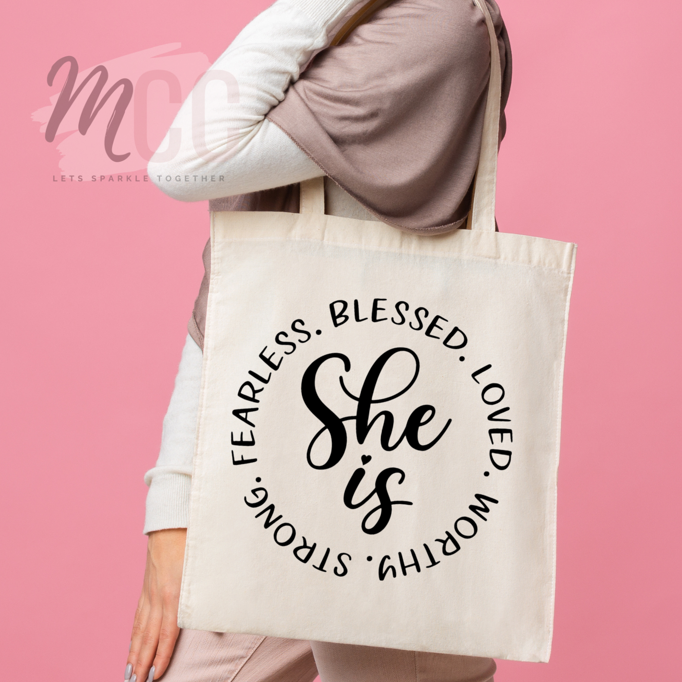 She Is Tote Bag