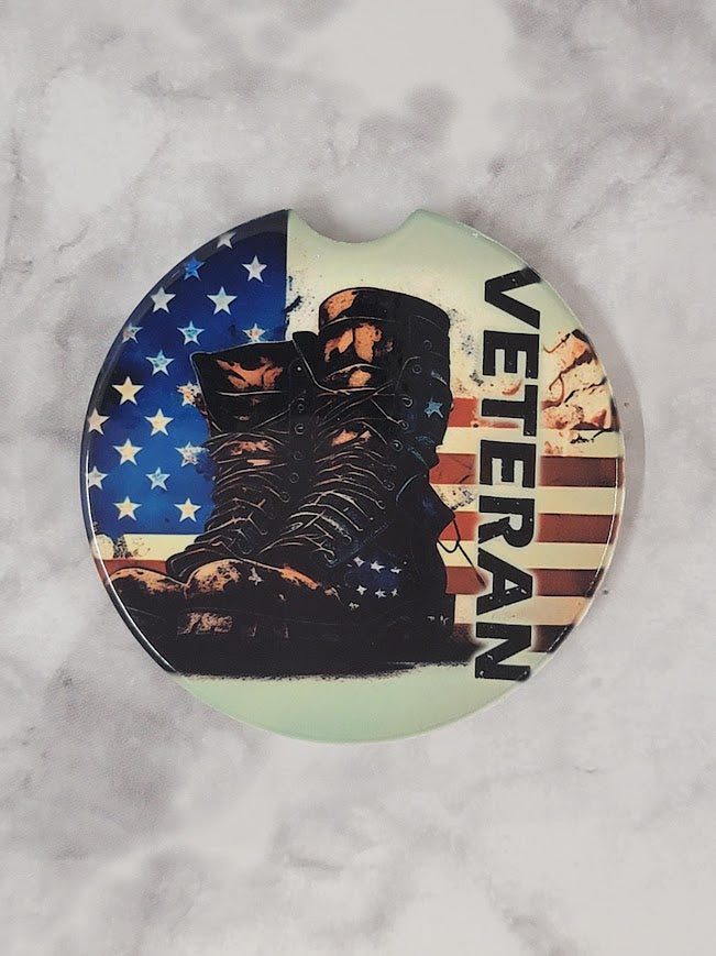 Veteran Boots With Flag Car Coaster