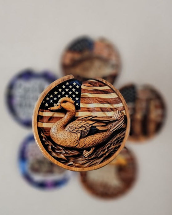 Wood Carved Duck Car Coaster