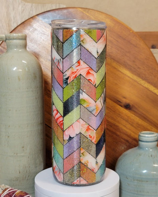 20 Oz Skinny/Straight Mimi Template Glitter Tumbler