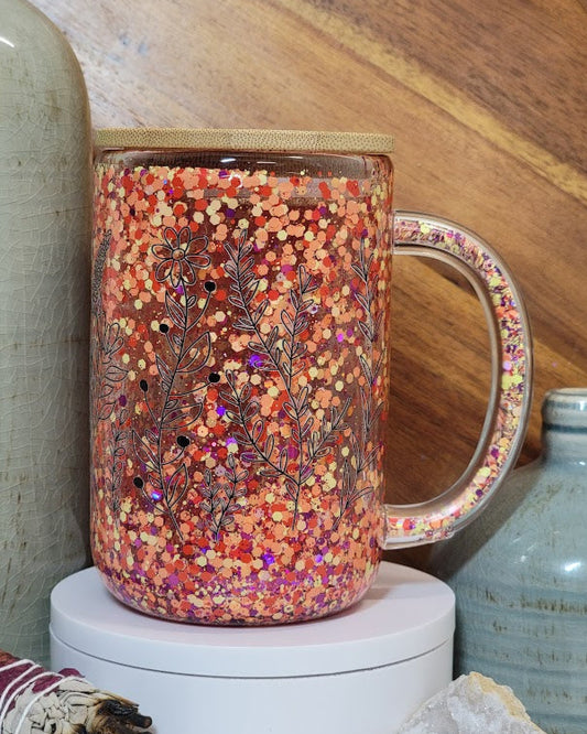 15 Oz Ferns Motionless Glitter Snow Globe Coffee Mug