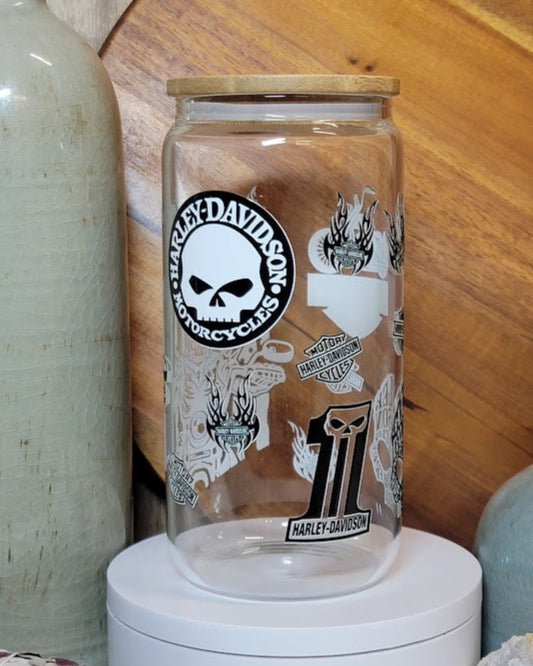 16 Oz Skeleton Biker Libby Cup