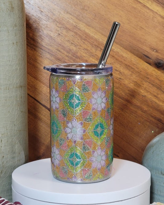 3 Oz Gold Glitter Mini Straight Tumbler