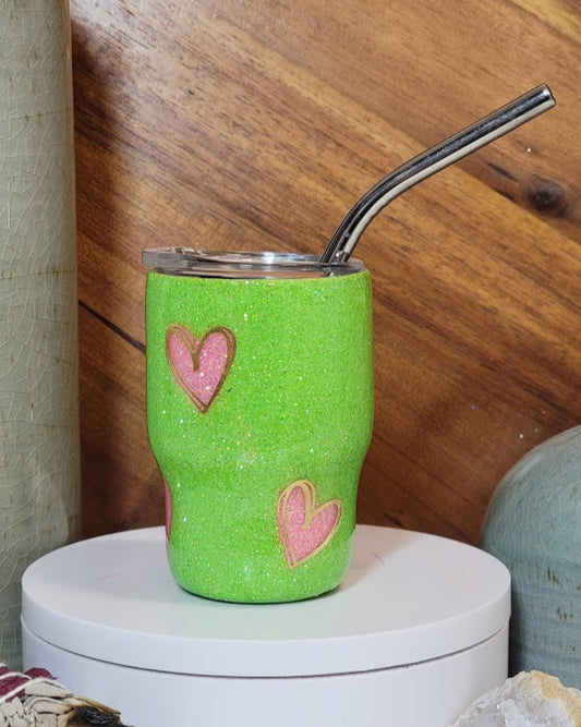 3 Oz Pink Hearts Mini Shot Tumbler