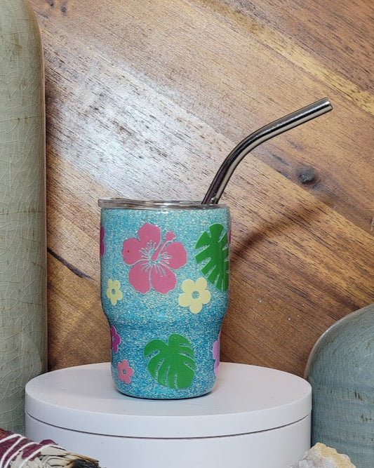 3 Oz Flowers & Leaves Mini Shot Tumbler