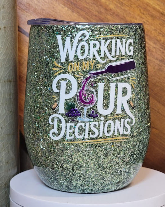 12 Oz Pour Decisions Stemless Wine Cup