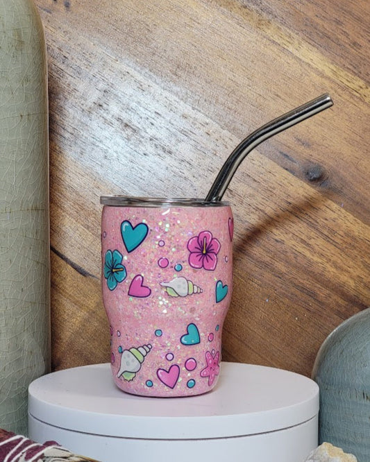 3 Oz Hearts & Seashells Mini Shot Tumbler