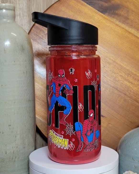 12 Oz Spider Red Fluid Kids Acrylic Snow Globe Water Bottle