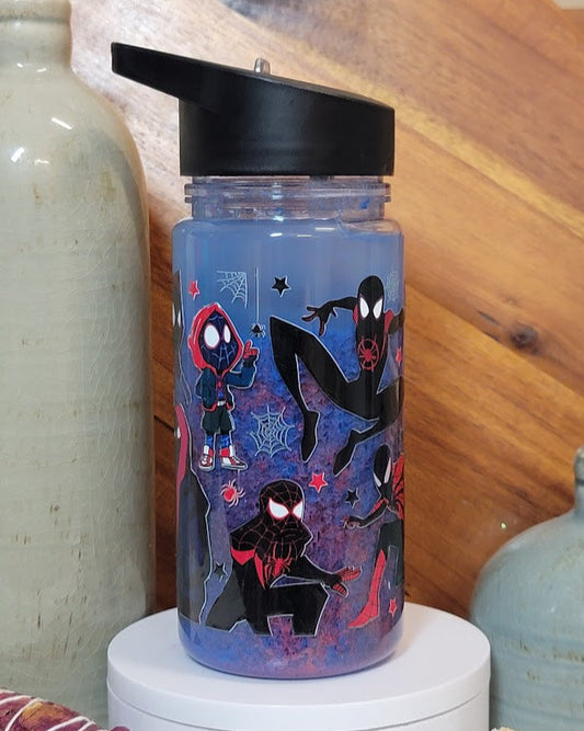12 Oz Spidey Liquid Slush Look Kids Acrylic Snow Globe Water Bottle