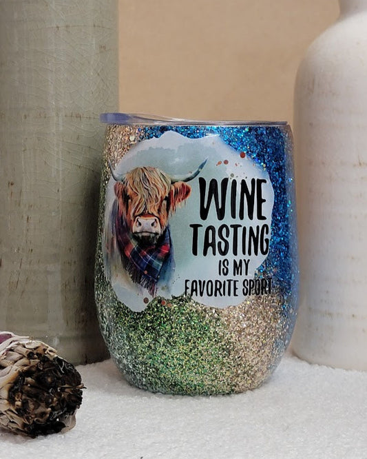 12 Oz Wine Tasting Is My Favorite Sport Stemless Wine Cup